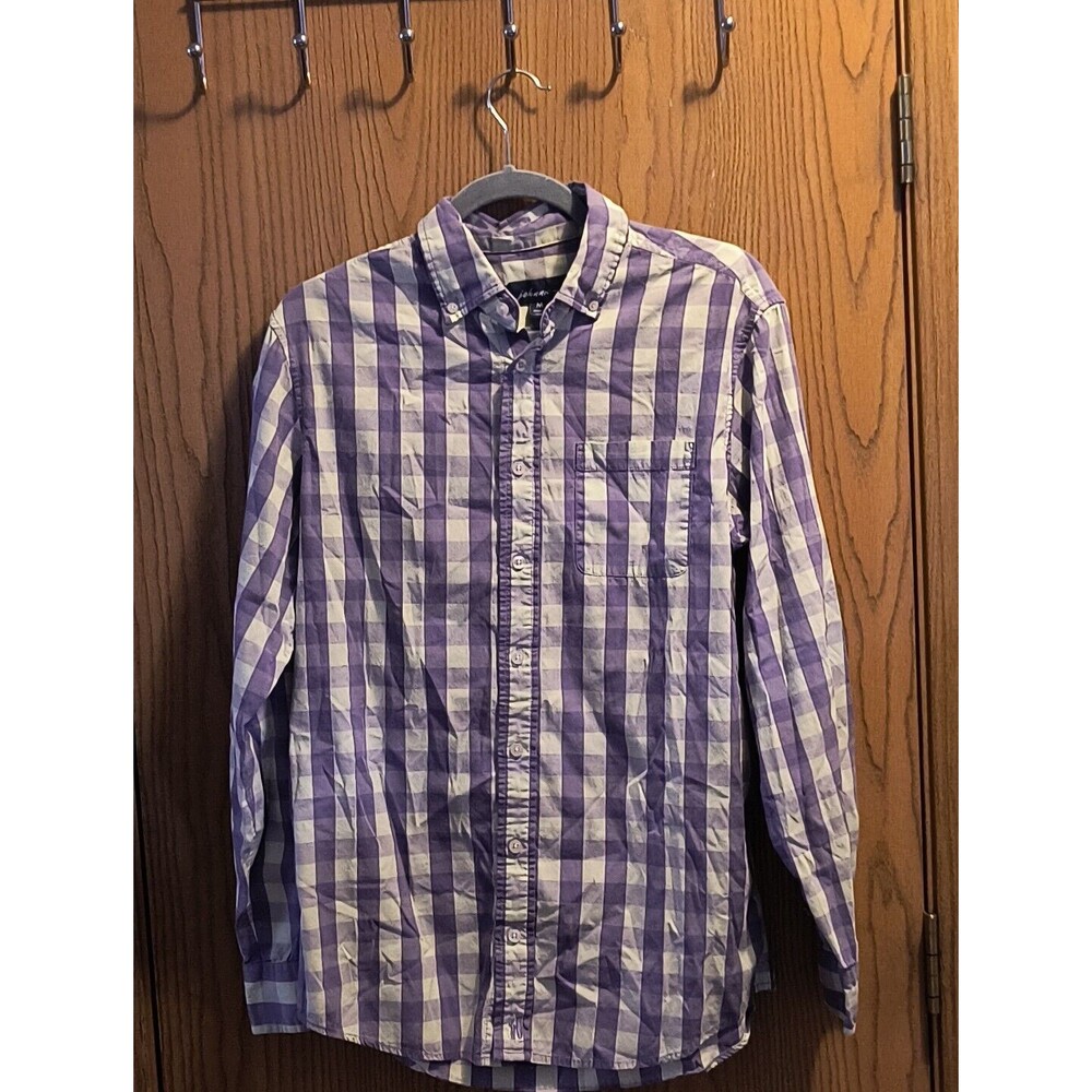 Johnnie-O Shirt Mens Medium Purple Plaid Check Button Down Preppy Surfer Casual